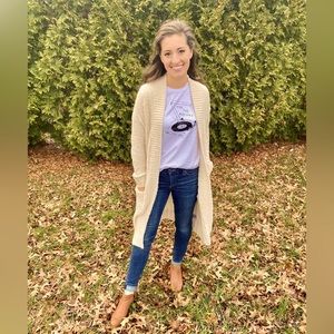 Popcorn duster cardigan